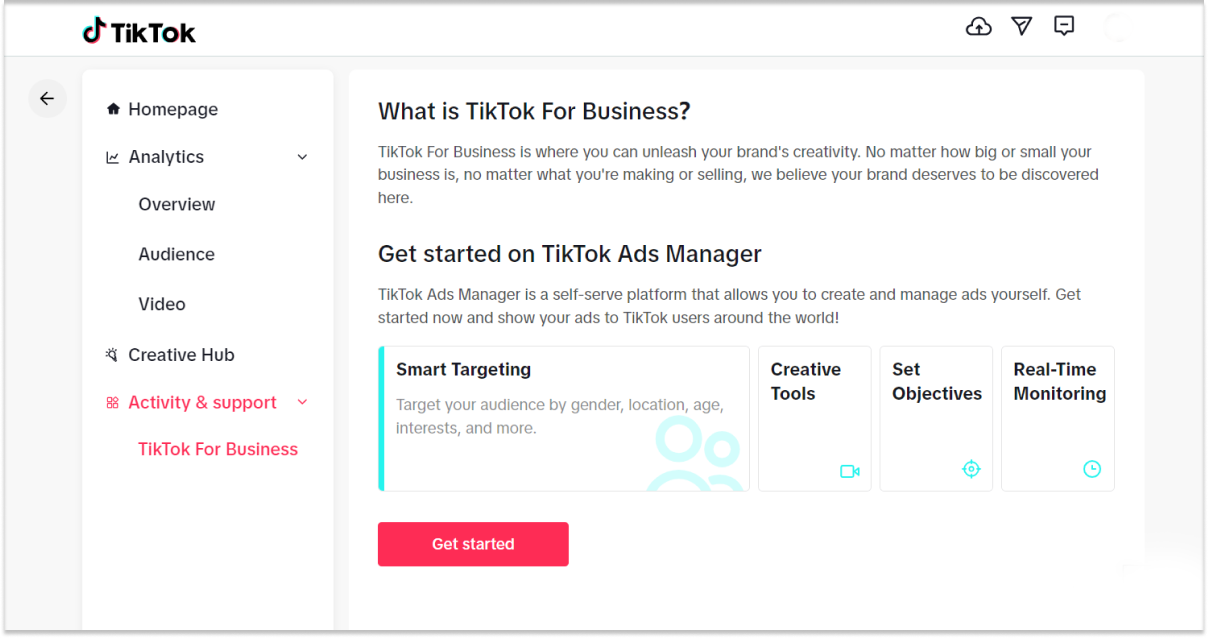 TikTok for Business. Notification