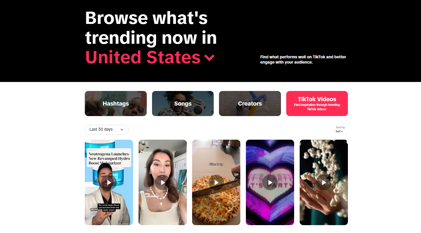 What's is trending now in United States on TikTok