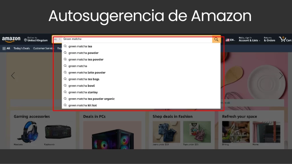 Autosugerencia de Amazon