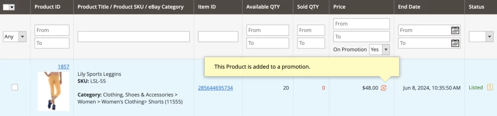 Improved Management of eBay Promotions in M2E Pro