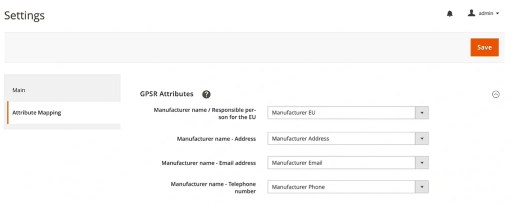 M2E Kaufland Connect permet aux vendeurs de simplifier la conformité aux réglementations GPSR en activant des correspondances par défaut entre les attributs Magento et les champs spécifiques GPSR de Kaufland
