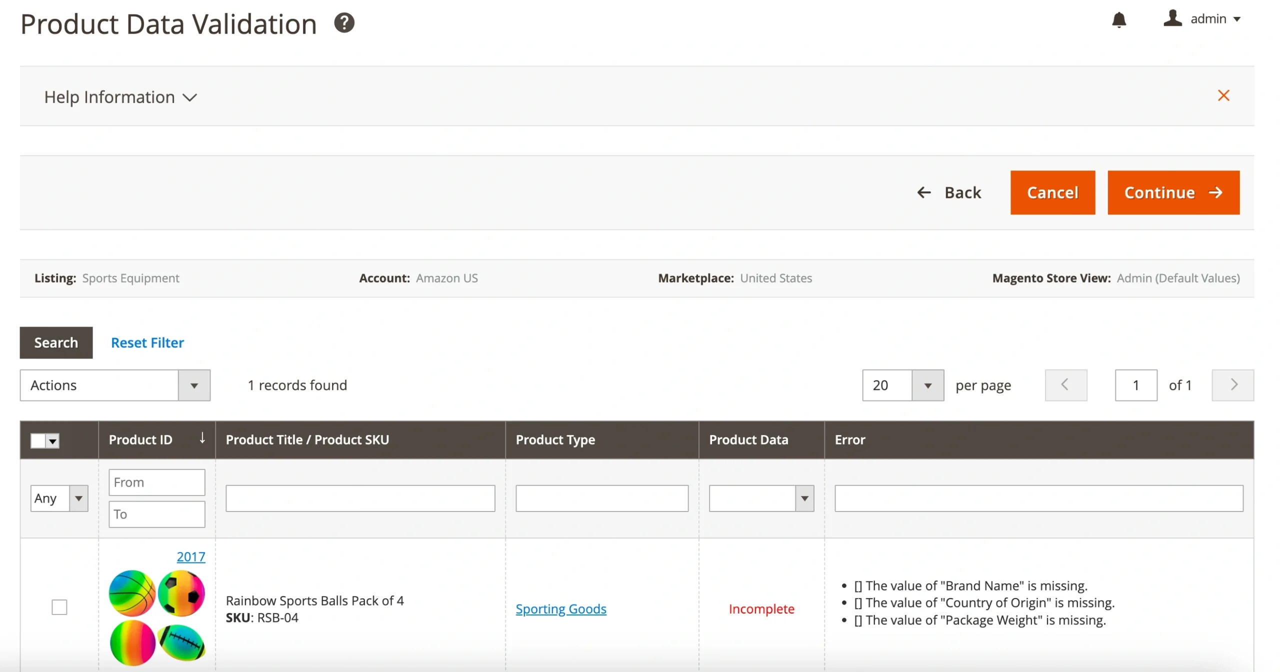 M2E Pro Amazon Product Data Validation