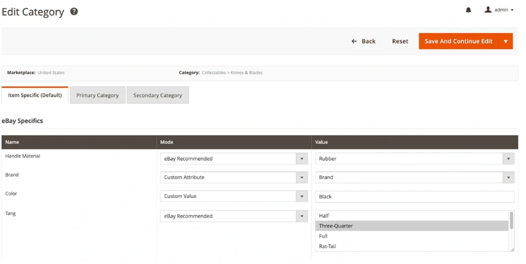 Set eBay Categories with M2E Pro