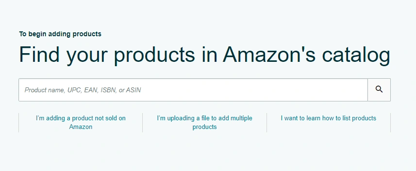 Amazon Adding products