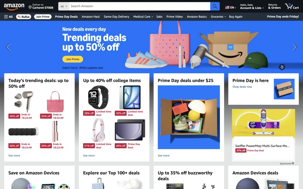 Locais de venda de roupa nos EUA: Amazon.com