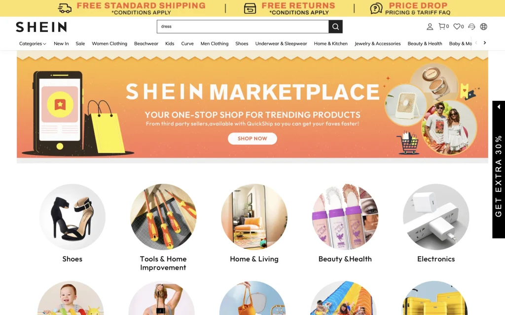 O sítio mais fácil para vender roupa: Shein