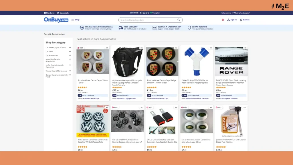 Co se nejlépe prodává v kategorii automobilových dílů na OnBuy